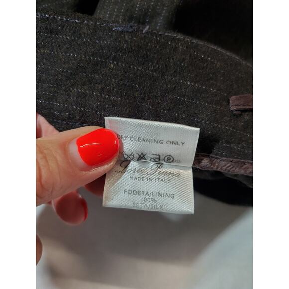 Loro Piana Italy Womens 42 Wool Pants Brown Trousers Wide Leg Crop Luxury - Picture 6 of 12